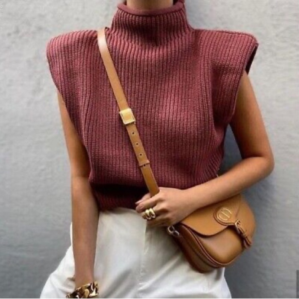 Zara Burgundy Turtleneck Sweater